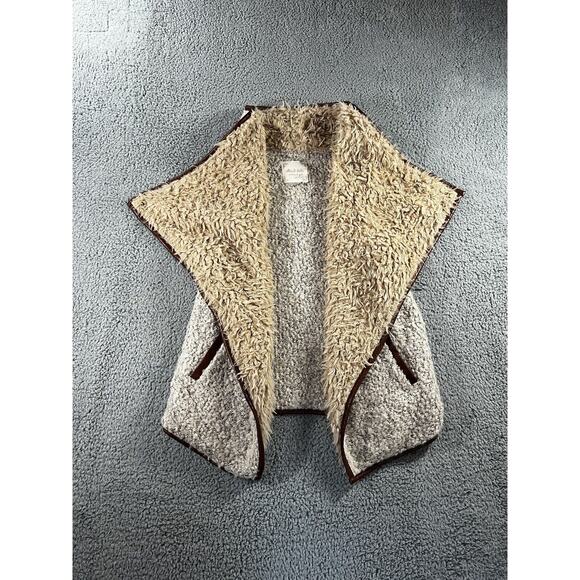 Altar'd State Vest Women Medium Open Front Faux Shearling Wool Blend Outerwear - Picture 1 of 16